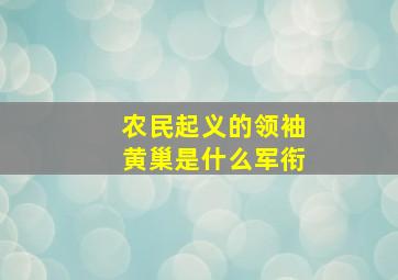 农民起义的领袖黄巢是什么军衔