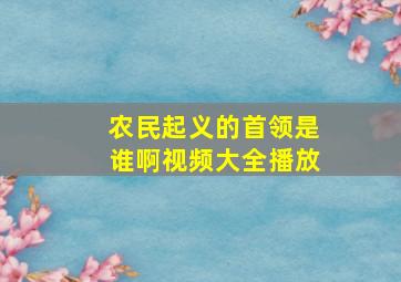 农民起义的首领是谁啊视频大全播放