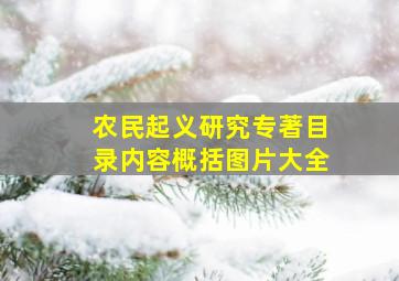 农民起义研究专著目录内容概括图片大全