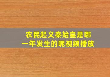 农民起义秦始皇是哪一年发生的呢视频播放