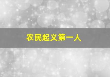 农民起义第一人