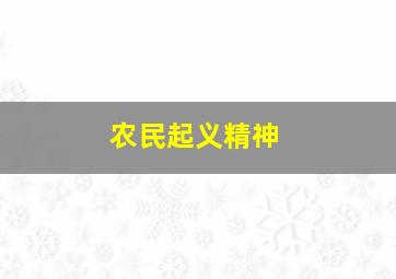 农民起义精神