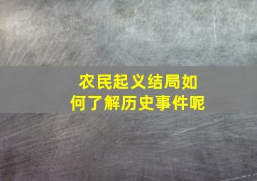 农民起义结局如何了解历史事件呢