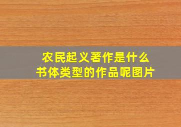 农民起义著作是什么书体类型的作品呢图片