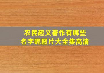 农民起义著作有哪些名字呢图片大全集高清