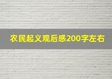 农民起义观后感200字左右