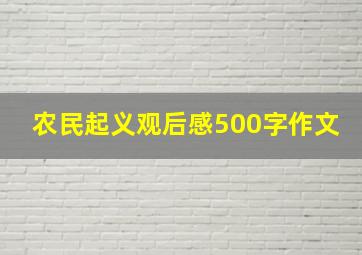 农民起义观后感500字作文