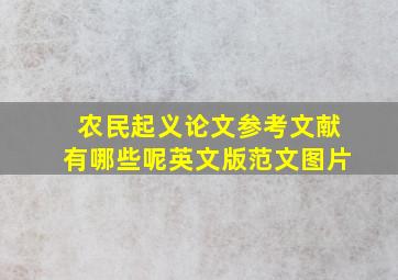 农民起义论文参考文献有哪些呢英文版范文图片