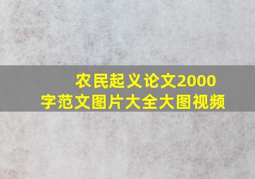 农民起义论文2000字范文图片大全大图视频