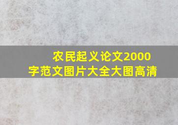 农民起义论文2000字范文图片大全大图高清