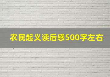 农民起义读后感500字左右