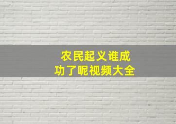 农民起义谁成功了呢视频大全