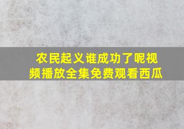 农民起义谁成功了呢视频播放全集免费观看西瓜