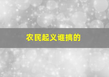 农民起义谁搞的