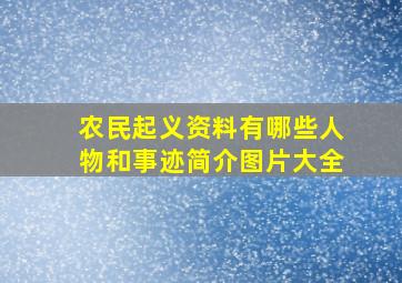 农民起义资料有哪些人物和事迹简介图片大全