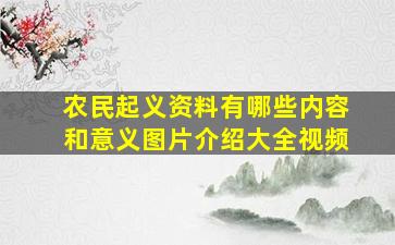 农民起义资料有哪些内容和意义图片介绍大全视频