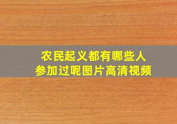 农民起义都有哪些人参加过呢图片高清视频