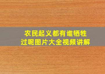 农民起义都有谁牺牲过呢图片大全视频讲解