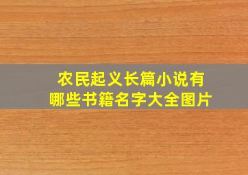 农民起义长篇小说有哪些书籍名字大全图片