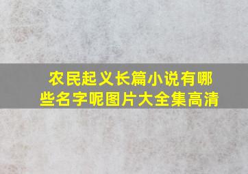 农民起义长篇小说有哪些名字呢图片大全集高清