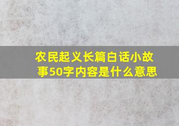 农民起义长篇白话小故事50字内容是什么意思