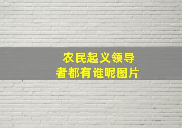 农民起义领导者都有谁呢图片