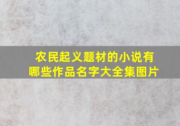 农民起义题材的小说有哪些作品名字大全集图片