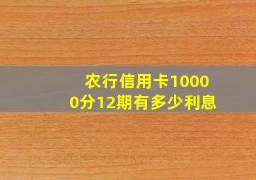 农行信用卡10000分12期有多少利息