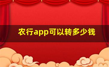 农行app可以转多少钱