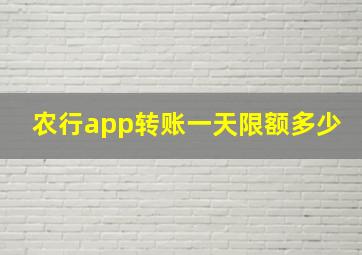 农行app转账一天限额多少