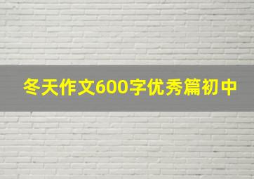 冬天作文600字优秀篇初中