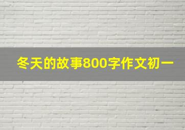 冬天的故事800字作文初一