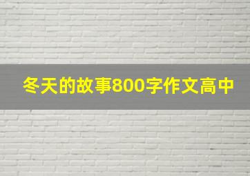 冬天的故事800字作文高中