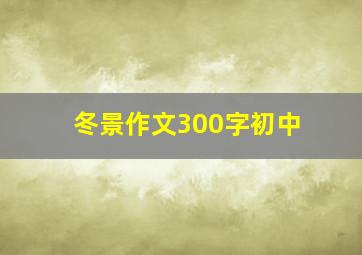 冬景作文300字初中