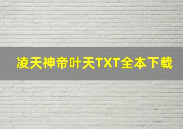 凌天神帝叶天TXT全本下载