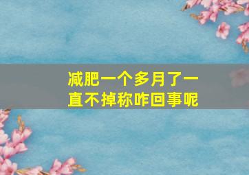 减肥一个多月了一直不掉称咋回事呢