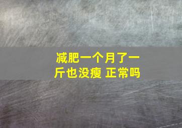 减肥一个月了一斤也没瘦 正常吗