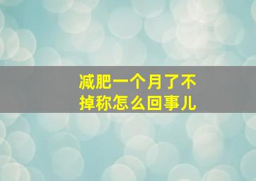 减肥一个月了不掉称怎么回事儿