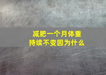 减肥一个月体重持续不变因为什么