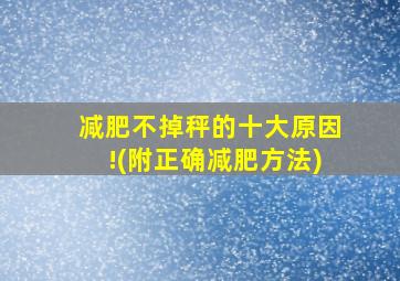 减肥不掉秤的十大原因!(附正确减肥方法)