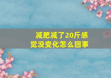 减肥减了20斤感觉没变化怎么回事