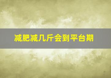 减肥减几斤会到平台期