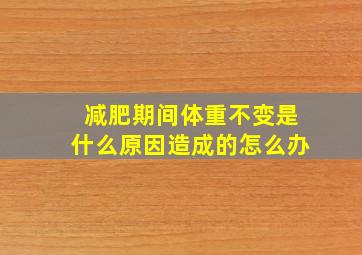 减肥期间体重不变是什么原因造成的怎么办