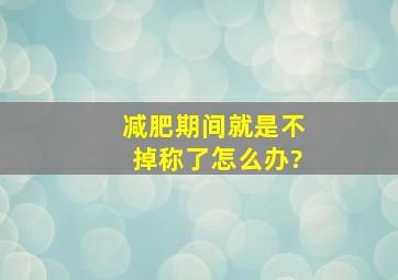 减肥期间就是不掉称了怎么办?