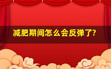 减肥期间怎么会反弹了?