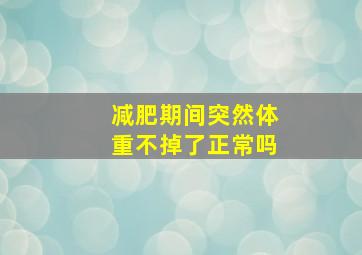 减肥期间突然体重不掉了正常吗