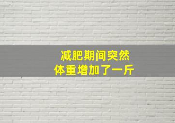 减肥期间突然体重增加了一斤