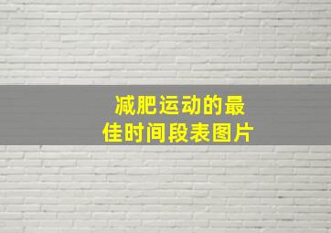 减肥运动的最佳时间段表图片