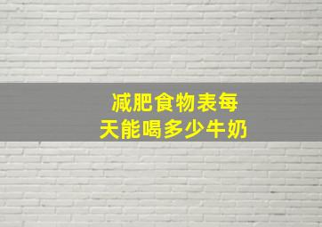 减肥食物表每天能喝多少牛奶