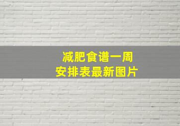 减肥食谱一周安排表最新图片